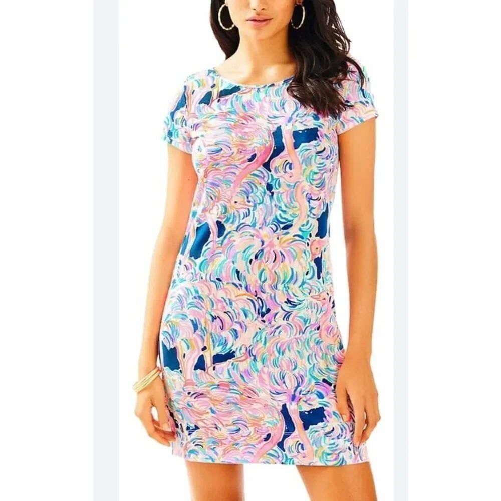 Lilly Pulitzer Marlowe pelican pink head in the sand print dress size small